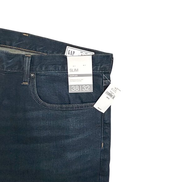 Gap Flex Men's Size 38x32 Dark Blue Slim Fit Jeans Denim Pants NWT  MSRP: $69.95 - Picture 4 of 6